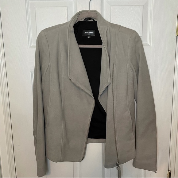 MACKAGE Cleo Grey Suede Leather Moto Biker Zip Jacket Small - Picture 6 of 12